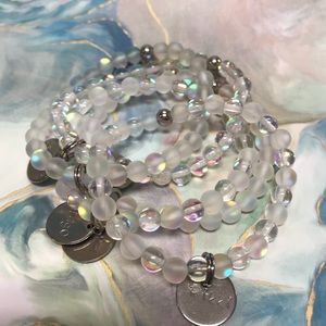 Mermaid Glass Stackable Name Bracelets